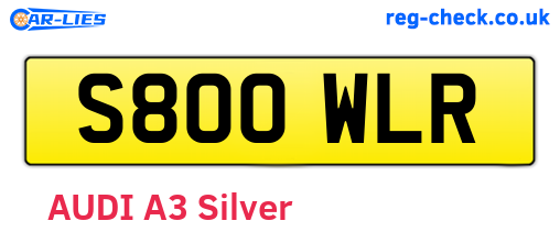 S800WLR are the vehicle registration plates.