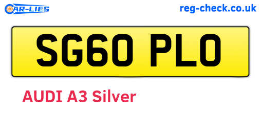 SG60PLO are the vehicle registration plates.