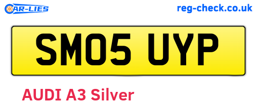 SM05UYP are the vehicle registration plates.