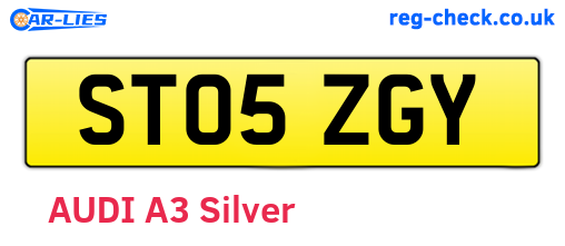 ST05ZGY are the vehicle registration plates.