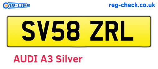 SV58ZRL are the vehicle registration plates.