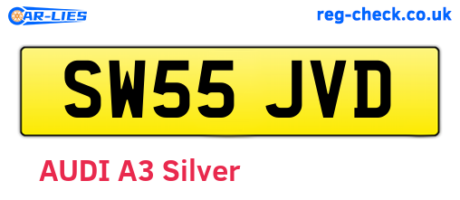 SW55JVD are the vehicle registration plates.