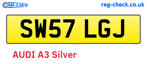 SW57LGJ are the vehicle registration plates.