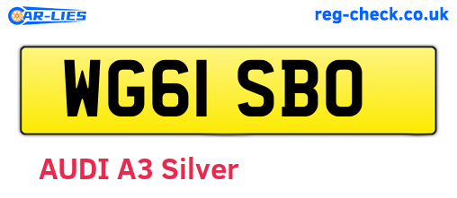 WG61SBO are the vehicle registration plates.