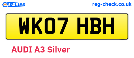 WK07HBH are the vehicle registration plates.