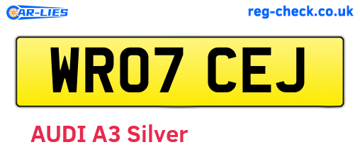 WR07CEJ are the vehicle registration plates.