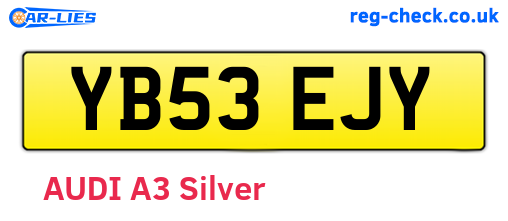 YB53EJY are the vehicle registration plates.