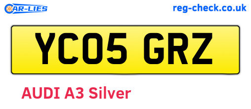 YC05GRZ are the vehicle registration plates.
