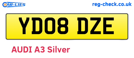 YD08DZE are the vehicle registration plates.