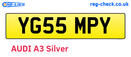YG55MPY are the vehicle registration plates.