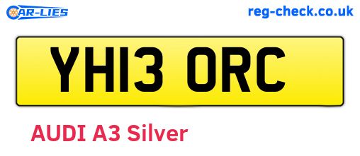 YH13ORC are the vehicle registration plates.