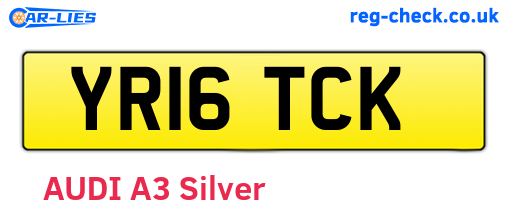 YR16TCK are the vehicle registration plates.
