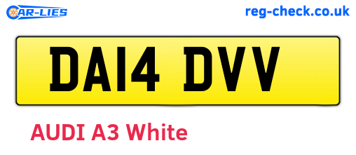 DA14DVV are the vehicle registration plates.