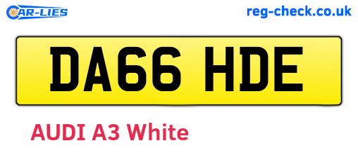 DA66HDE are the vehicle registration plates.