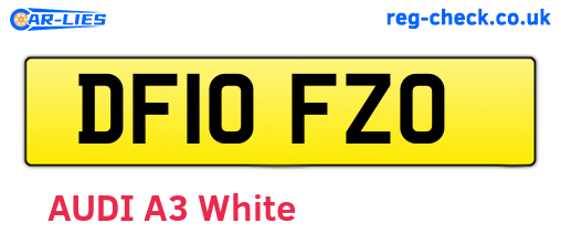 DF10FZO are the vehicle registration plates.