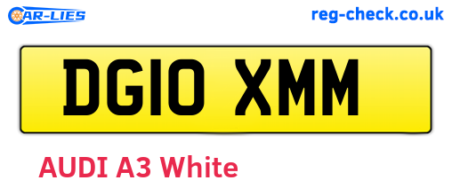 DG10XMM are the vehicle registration plates.