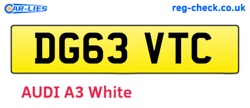 DG63VTC are the vehicle registration plates.
