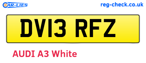 DV13RFZ are the vehicle registration plates.