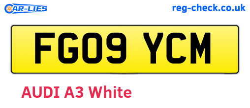 FG09YCM are the vehicle registration plates.