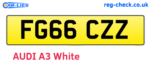 FG66CZZ are the vehicle registration plates.