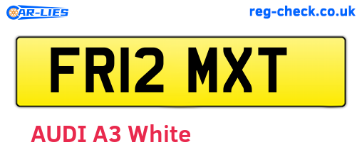 FR12MXT are the vehicle registration plates.