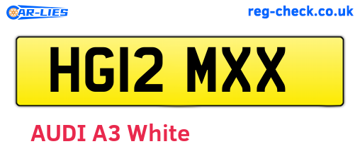 HG12MXX are the vehicle registration plates.