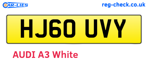 HJ60UVY are the vehicle registration plates.