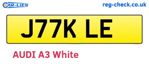 J77KLE are the vehicle registration plates.