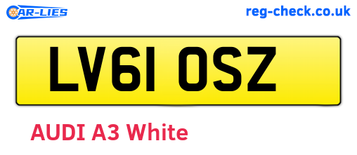 LV61OSZ are the vehicle registration plates.