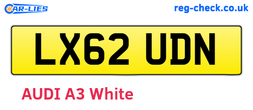 LX62UDN are the vehicle registration plates.