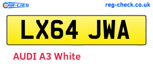 LX64JWA are the vehicle registration plates.