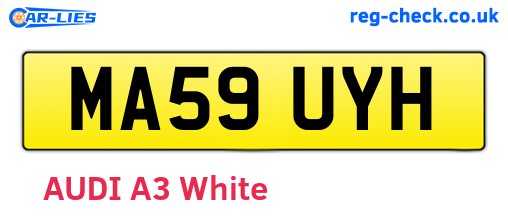 MA59UYH are the vehicle registration plates.