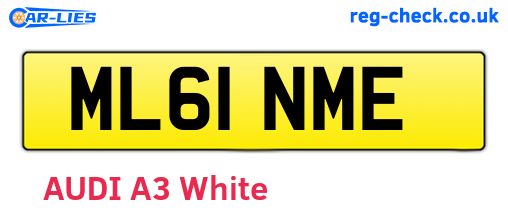 ML61NME are the vehicle registration plates.