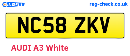 NC58ZKV are the vehicle registration plates.