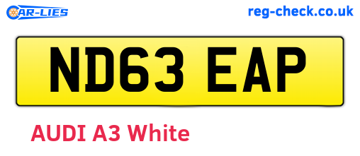 ND63EAP are the vehicle registration plates.