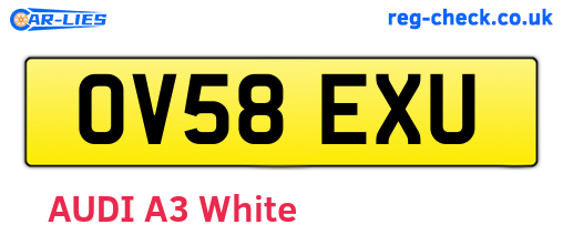 OV58EXU are the vehicle registration plates.