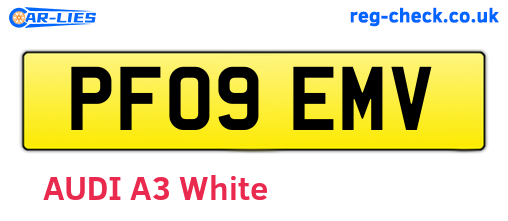 PF09EMV are the vehicle registration plates.