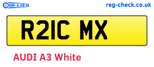 R21CMX are the vehicle registration plates.