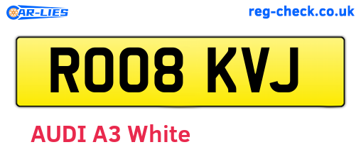 RO08KVJ are the vehicle registration plates.