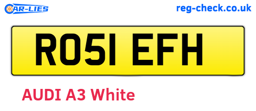 RO51EFH are the vehicle registration plates.