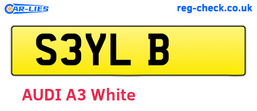 S3YLB are the vehicle registration plates.