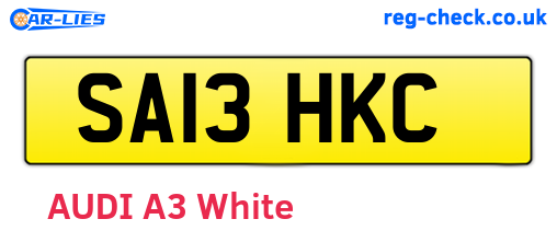 SA13HKC are the vehicle registration plates.