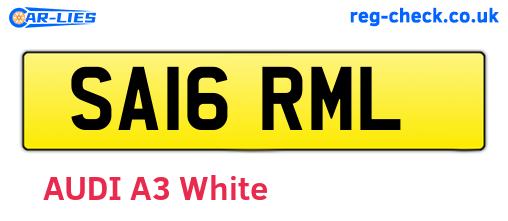 SA16RML are the vehicle registration plates.
