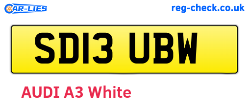 SD13UBW are the vehicle registration plates.
