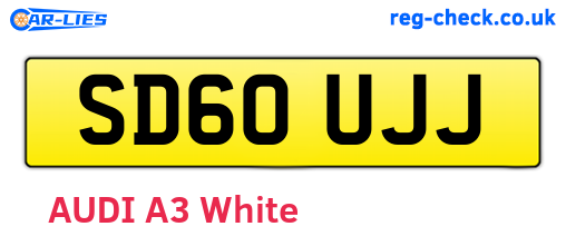 SD60UJJ are the vehicle registration plates.