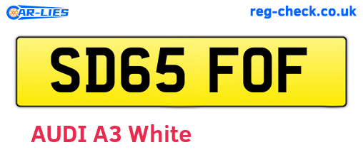 SD65FOF are the vehicle registration plates.