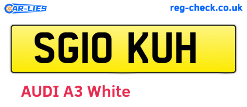 SG10KUH are the vehicle registration plates.