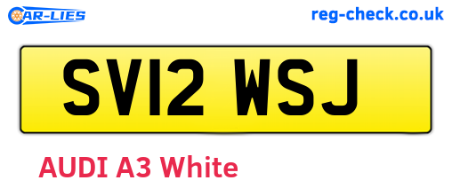 SV12WSJ are the vehicle registration plates.
