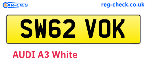 SW62VOK are the vehicle registration plates.