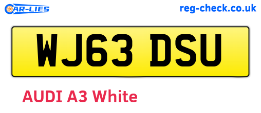 WJ63DSU are the vehicle registration plates.